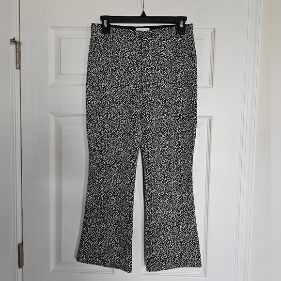 Anthropologie The Essential Leopard Cropped Flare Trousers Size XS - Picture 7 of 8